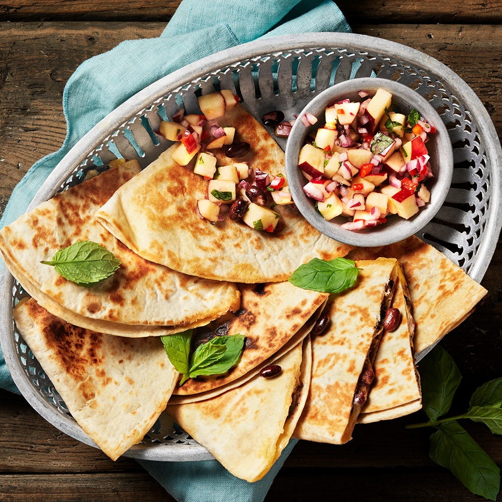 Quesadillas med äppelsalsa