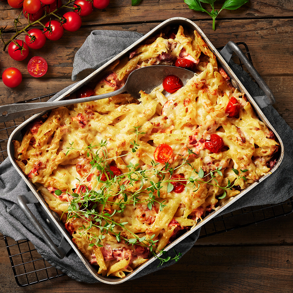 Pastagratäng med skinka