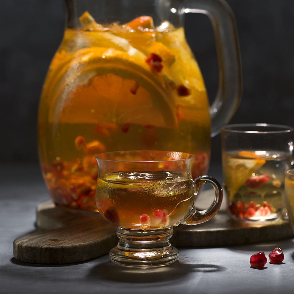 Vit glögg med apelsin och kanel
