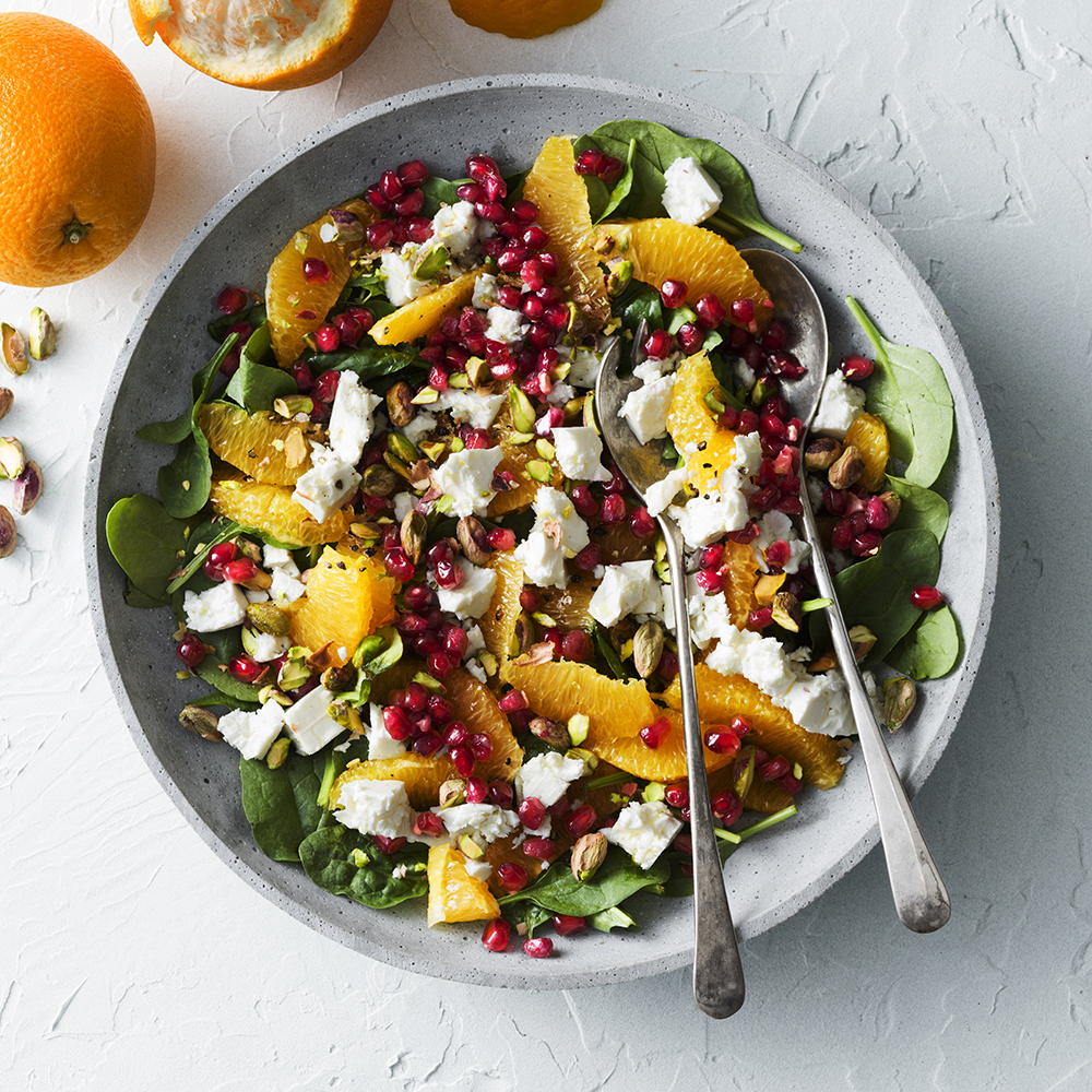 Sallad med granatäpple och apelsin