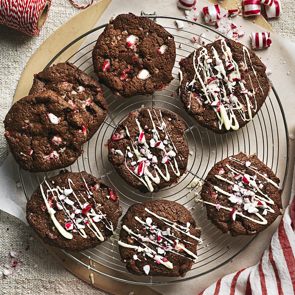 Chokladkakor med polkagrisar