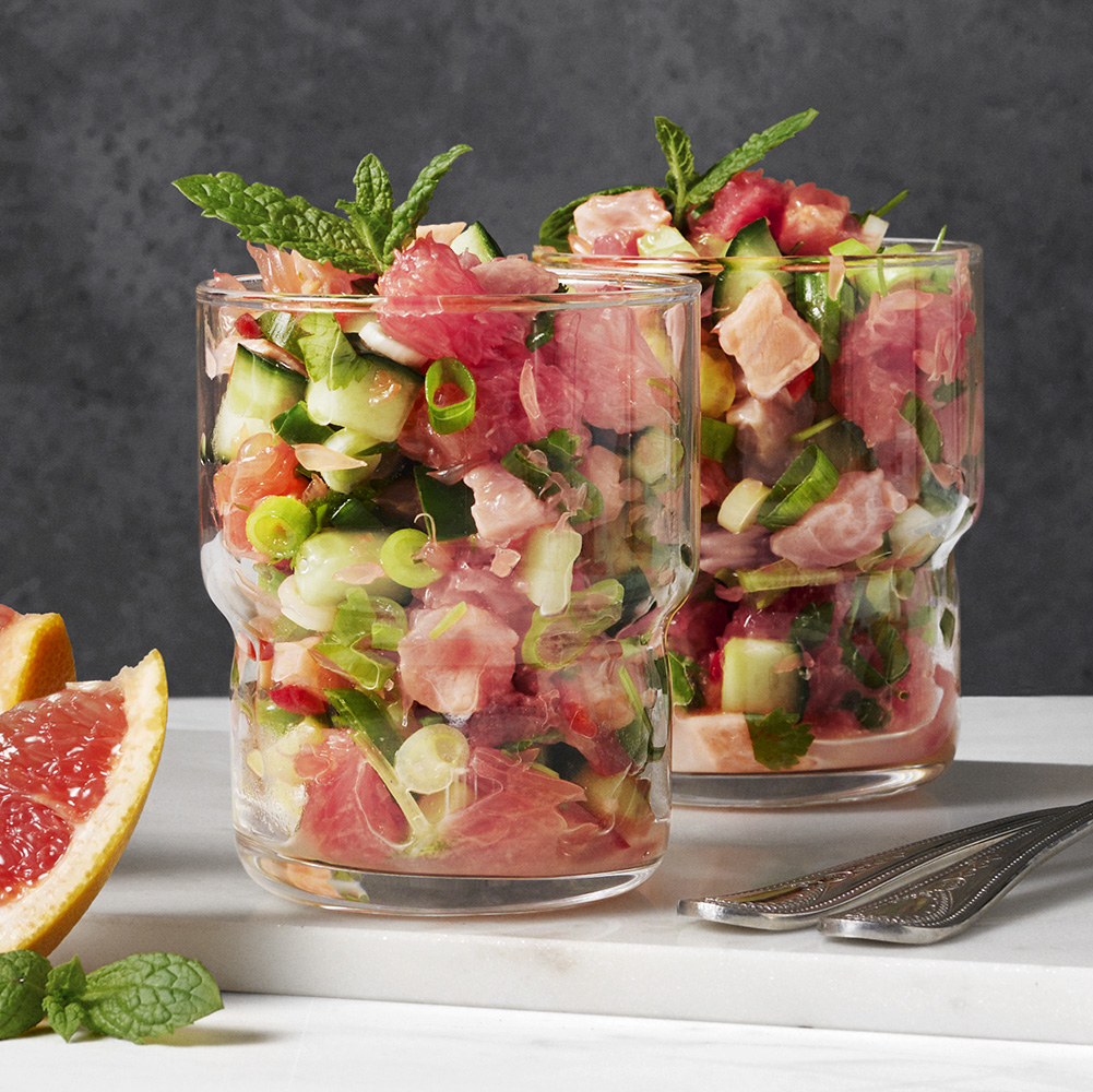 Ceviche med lax och grapefrukt