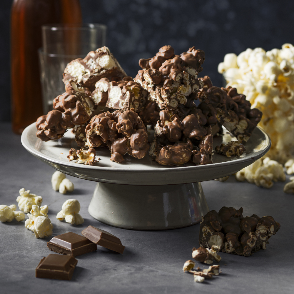 Chokladbräck med popcorn