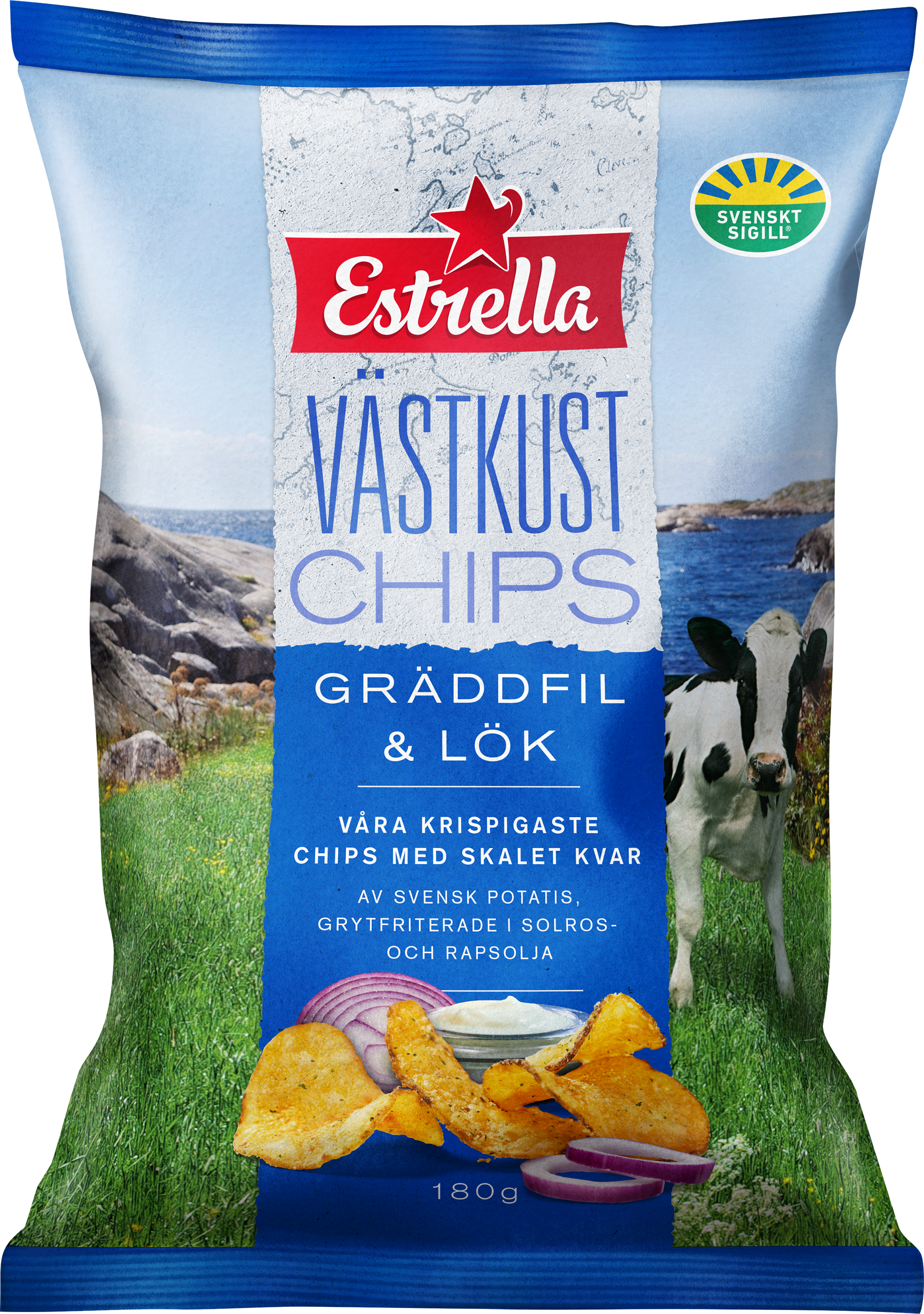Västkustchips Gräddfil & lök