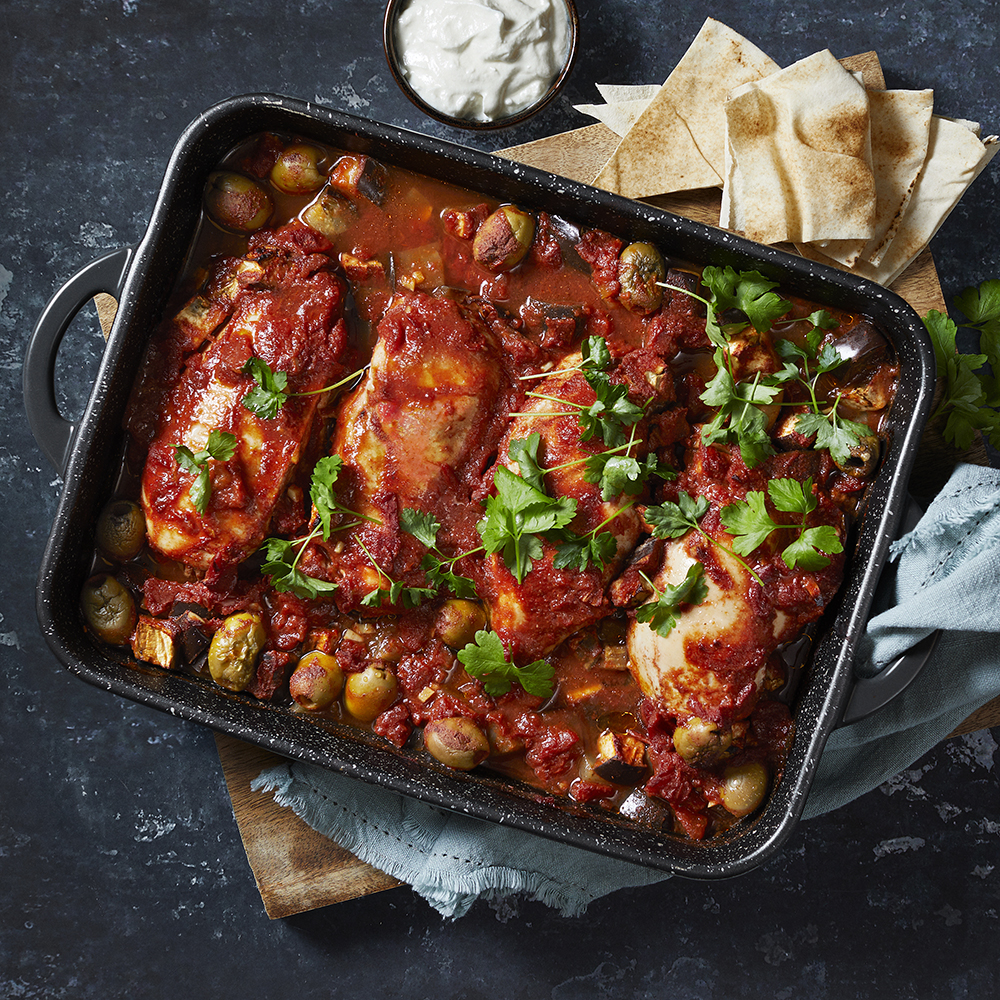 Kyckling med tomatsås i ugn