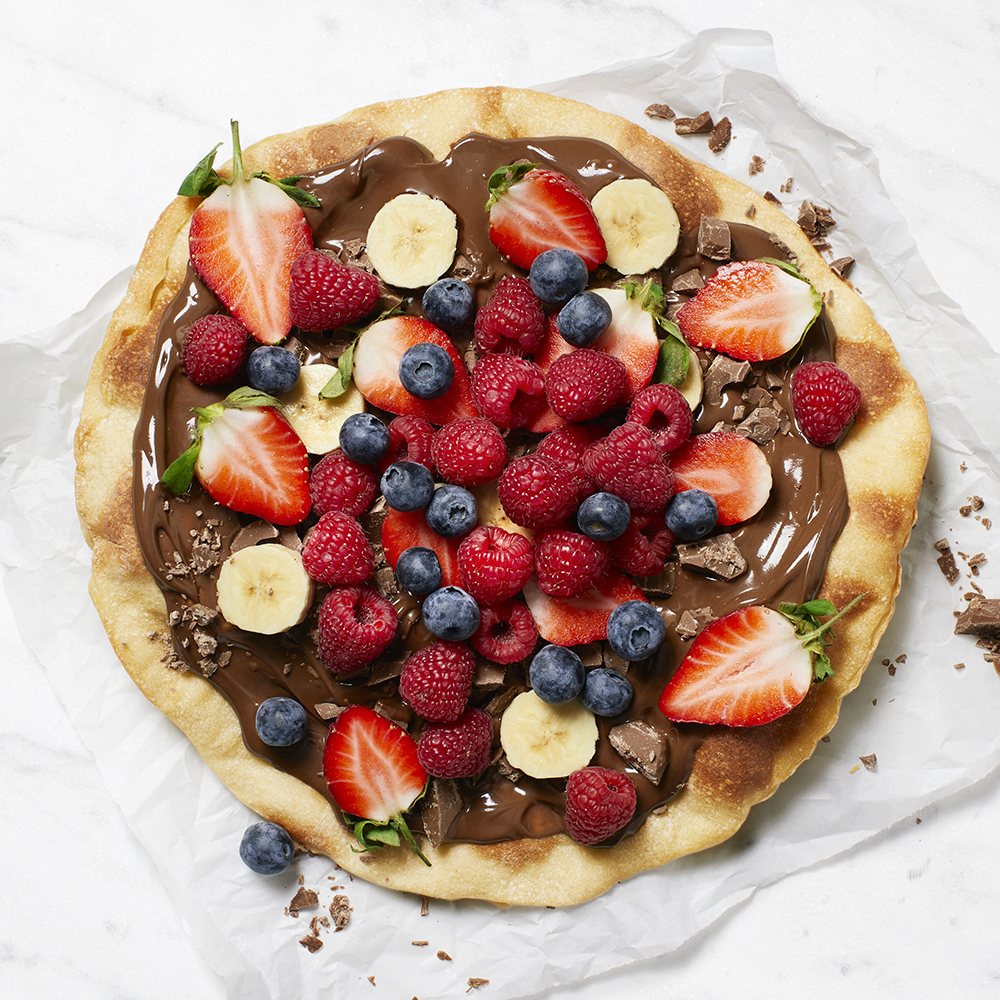 Nutellapizza med bär