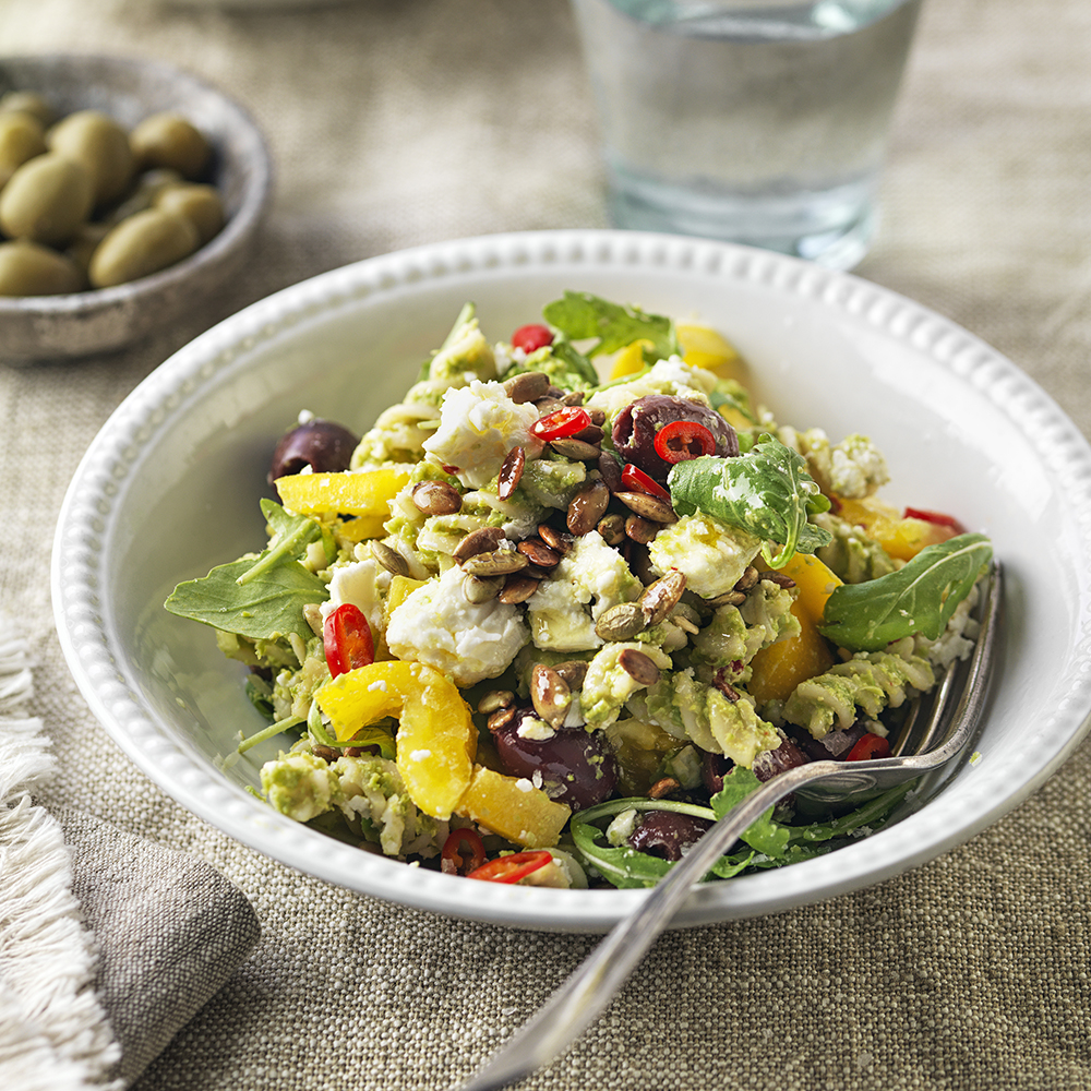 Pastasallad med ärtpesto