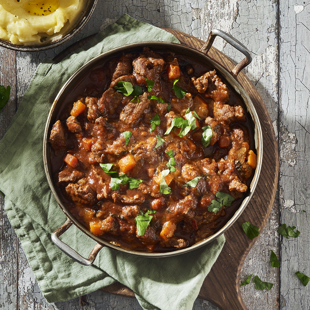 Gulasch Balkan style med potatismos