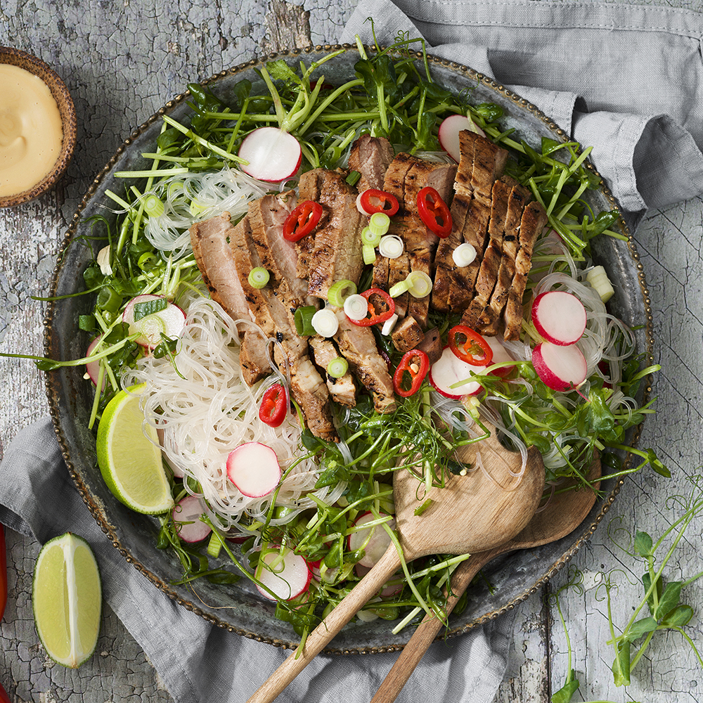 Fläskkarré med nudelsallad