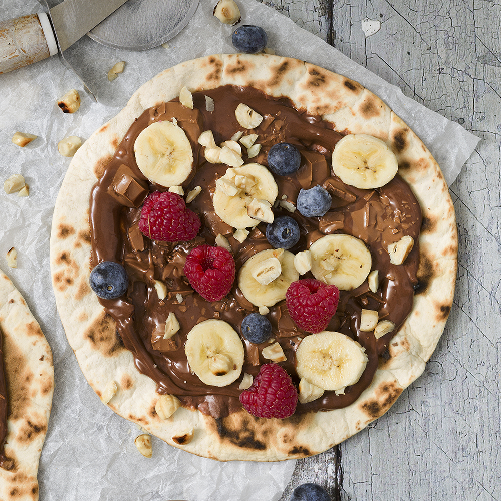 Nutellapizza på tortillabröd
