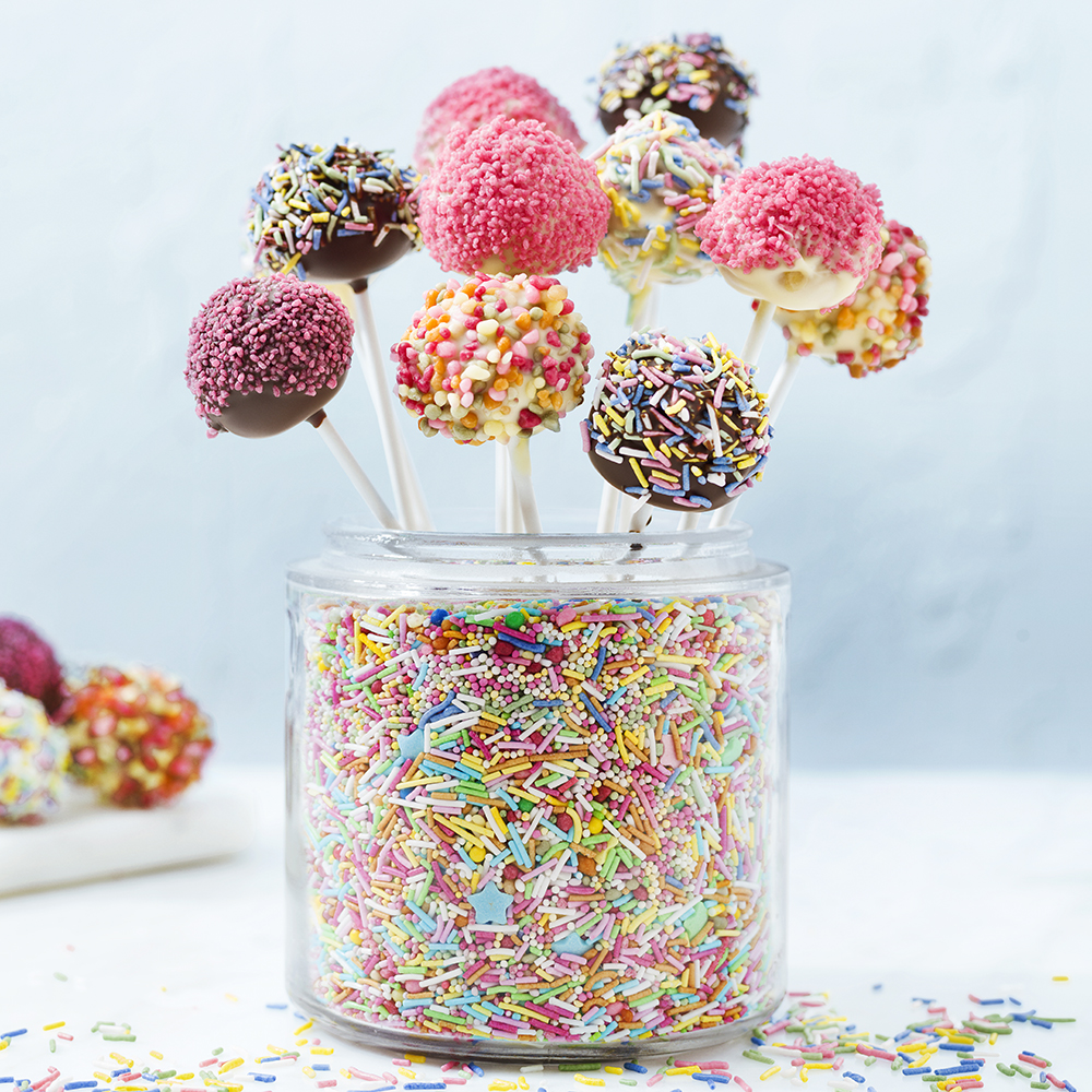 Cake pops med sockerkaka