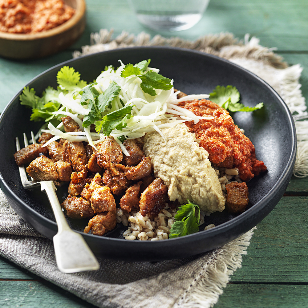 Gyros med hummus och muhammara
