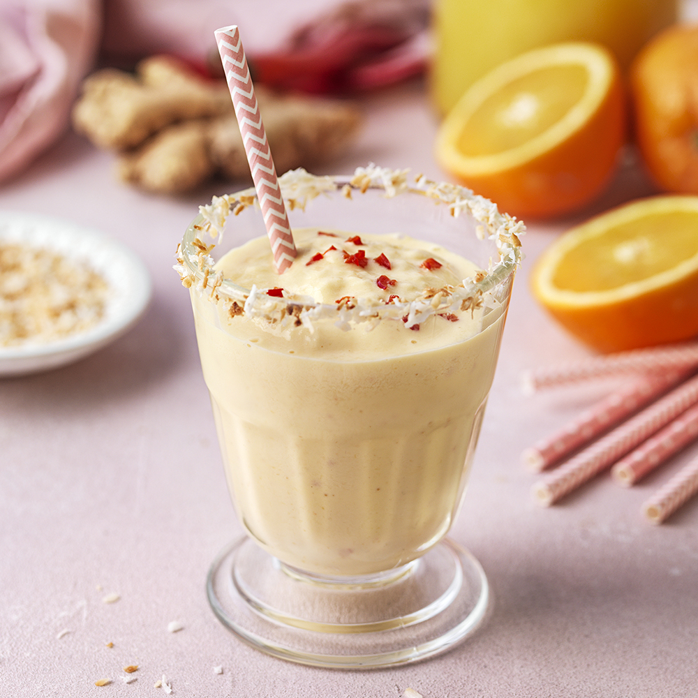 Smoothie med apelsin, chili och ingefära