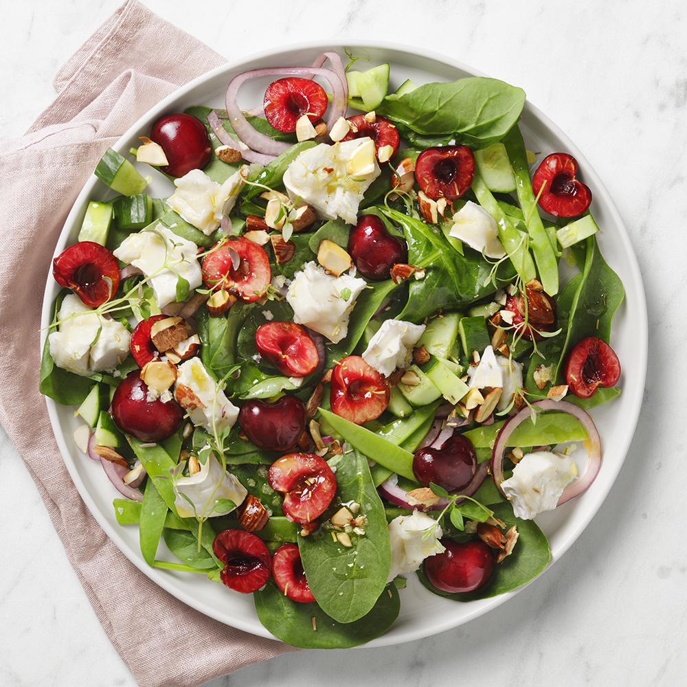 Getostsallad med körsbär