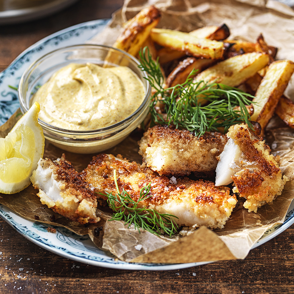 Fisknuggets med dipp