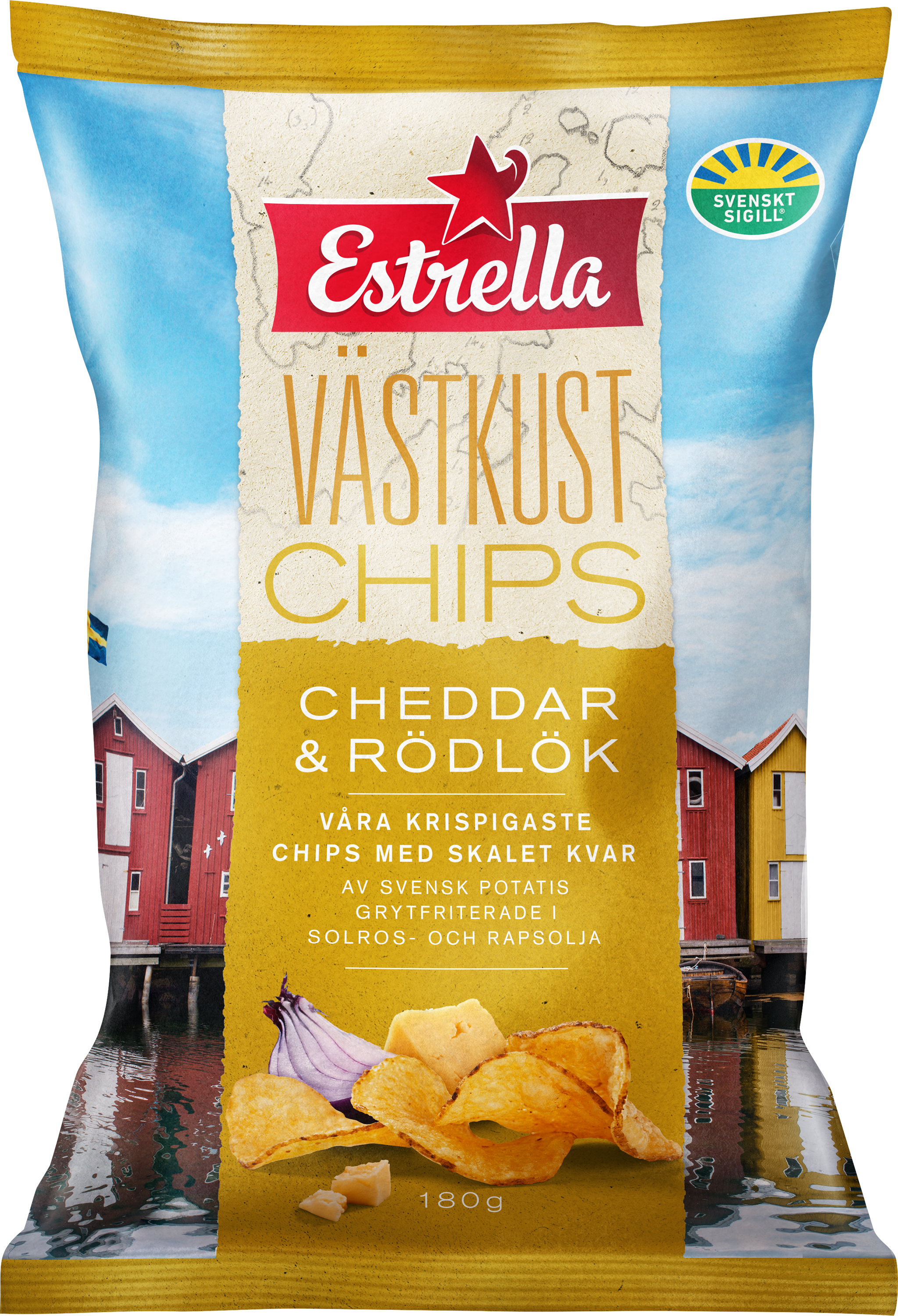 Västkustchips Äkta cheddar & rödlök