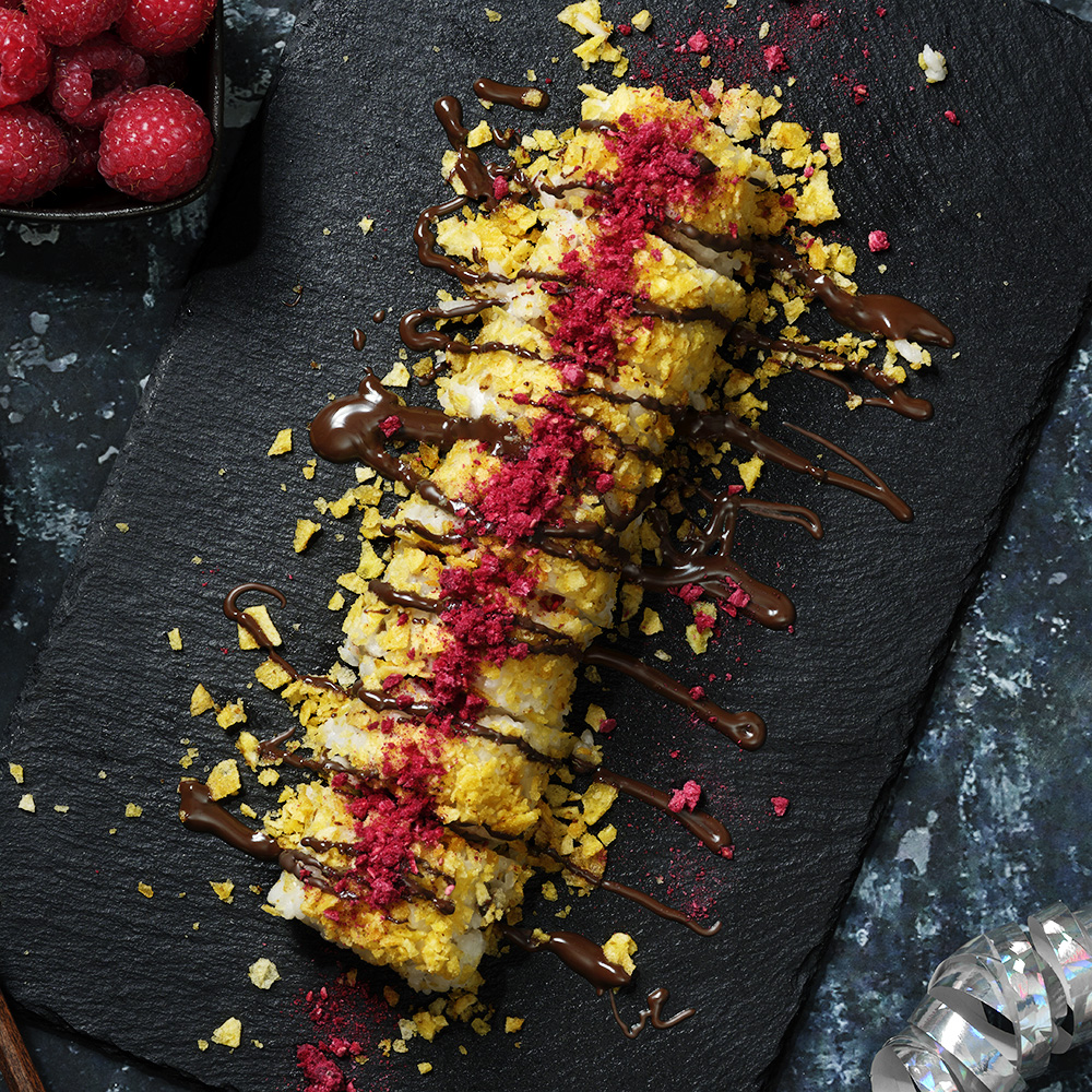 Crispy uramaki - efterrättssushi