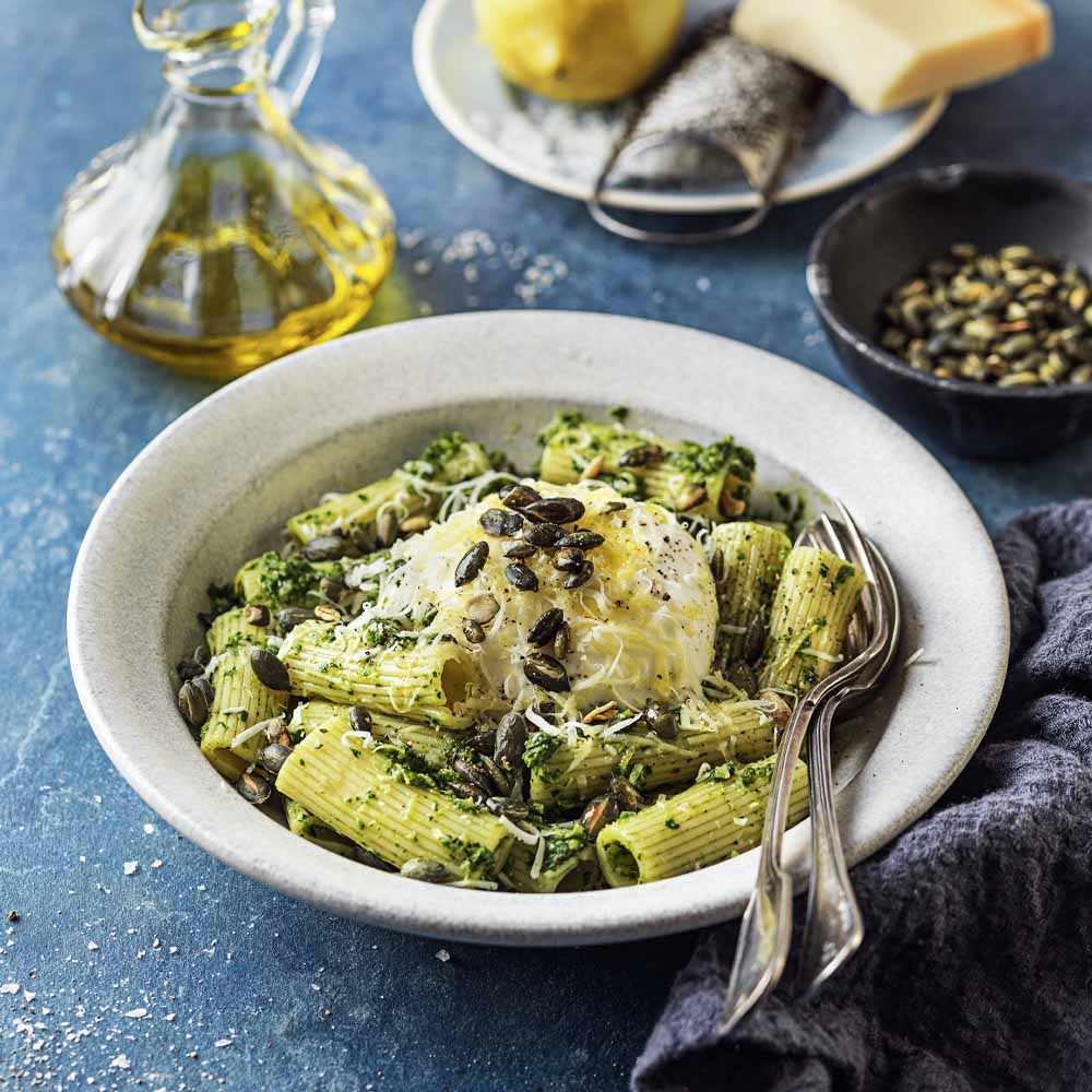 Pasta med svartkålspesto