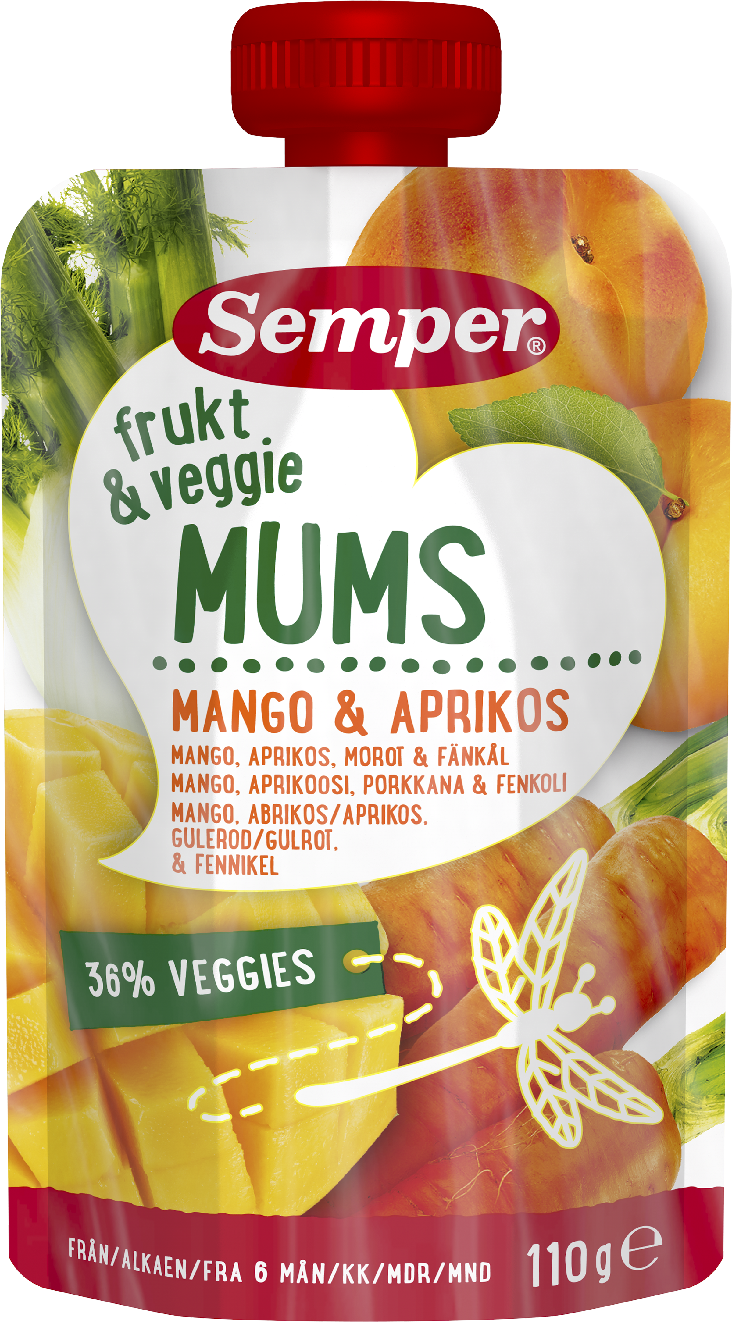 Veggie Mums Mango & aprikos 6 Mån