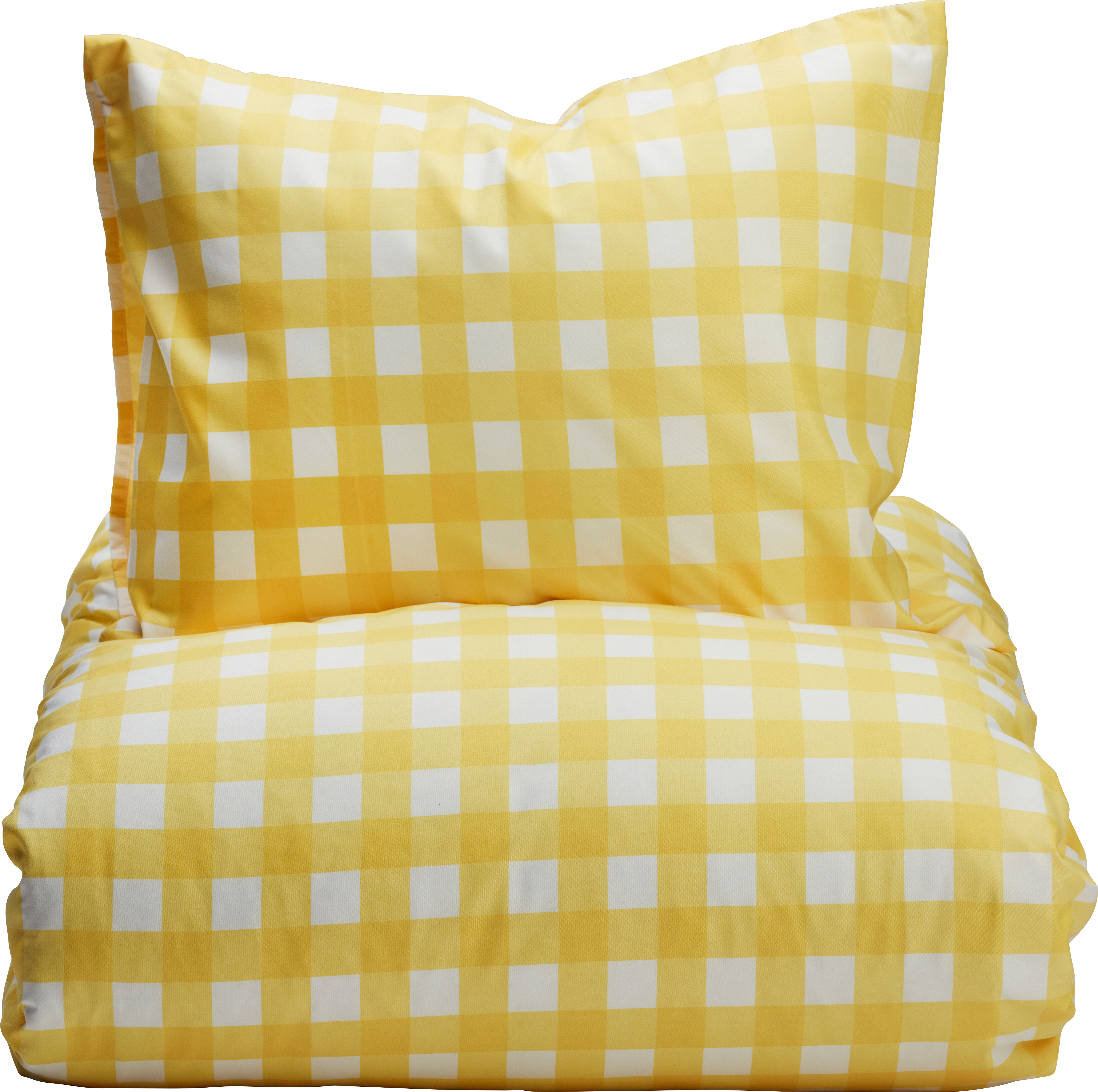 Bäddset Microfiber Rutig Gul 2-del