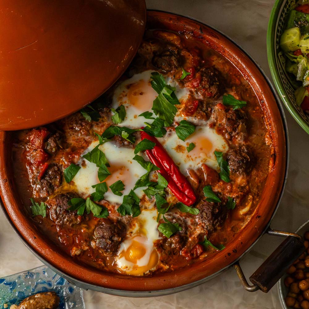 Kefta tagine - kryddiga köttbullar i tomatsås