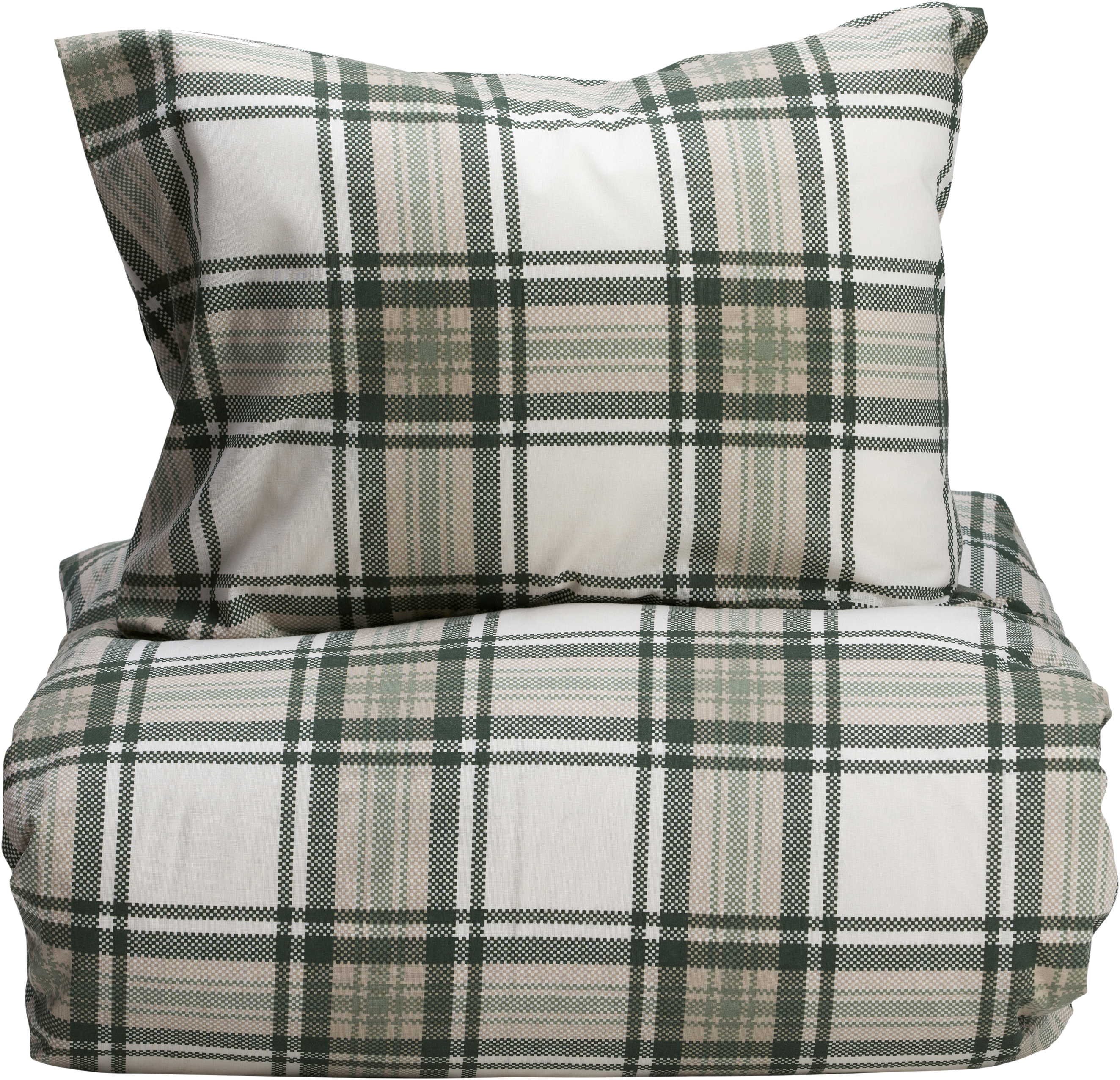 Bäddset Grönrutig 2-delat