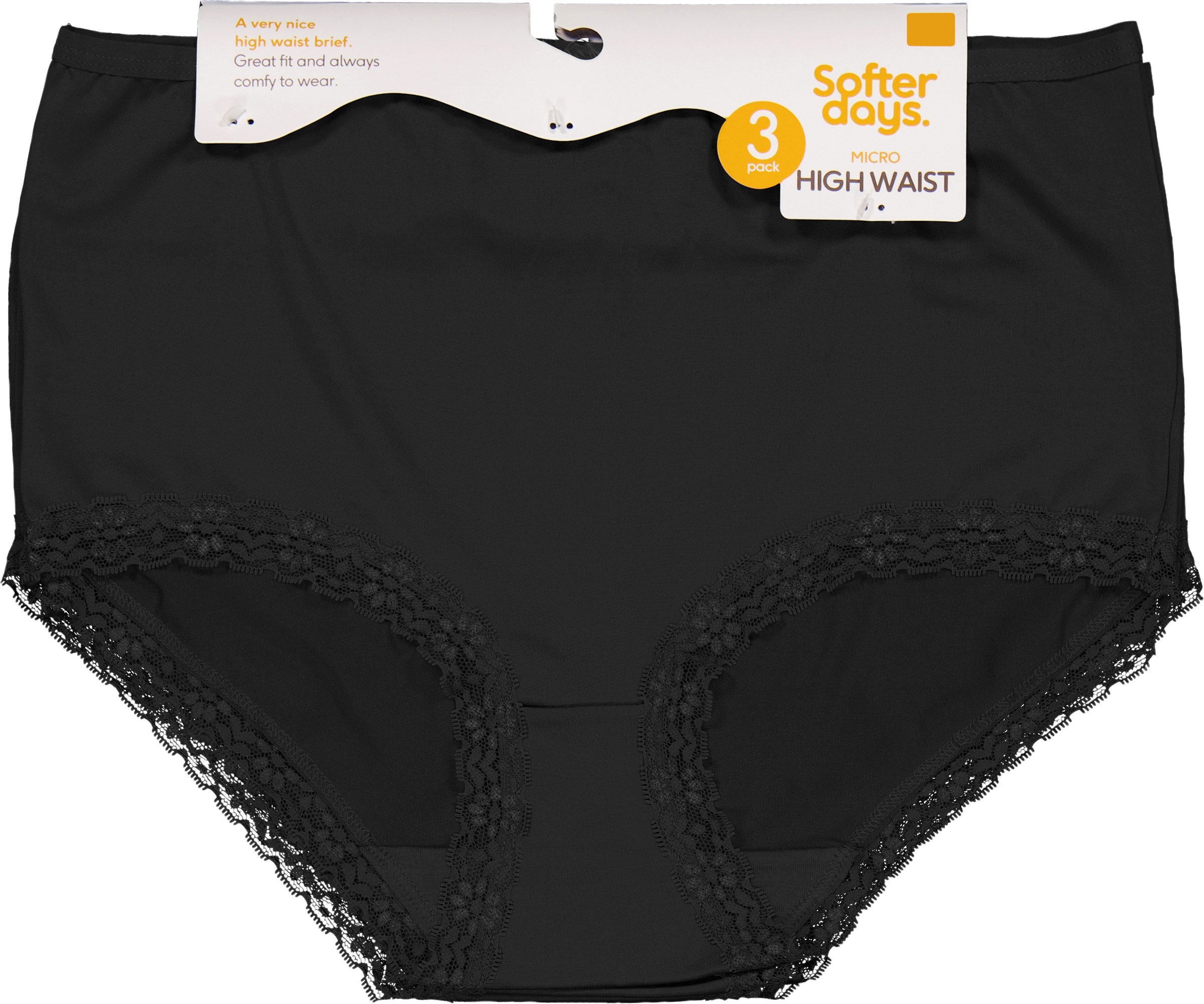 High waist-trosa Svart Stl XL 3-pack