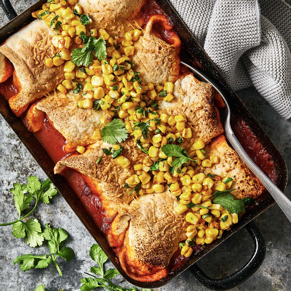 Enchiladas med bönor och kyckling