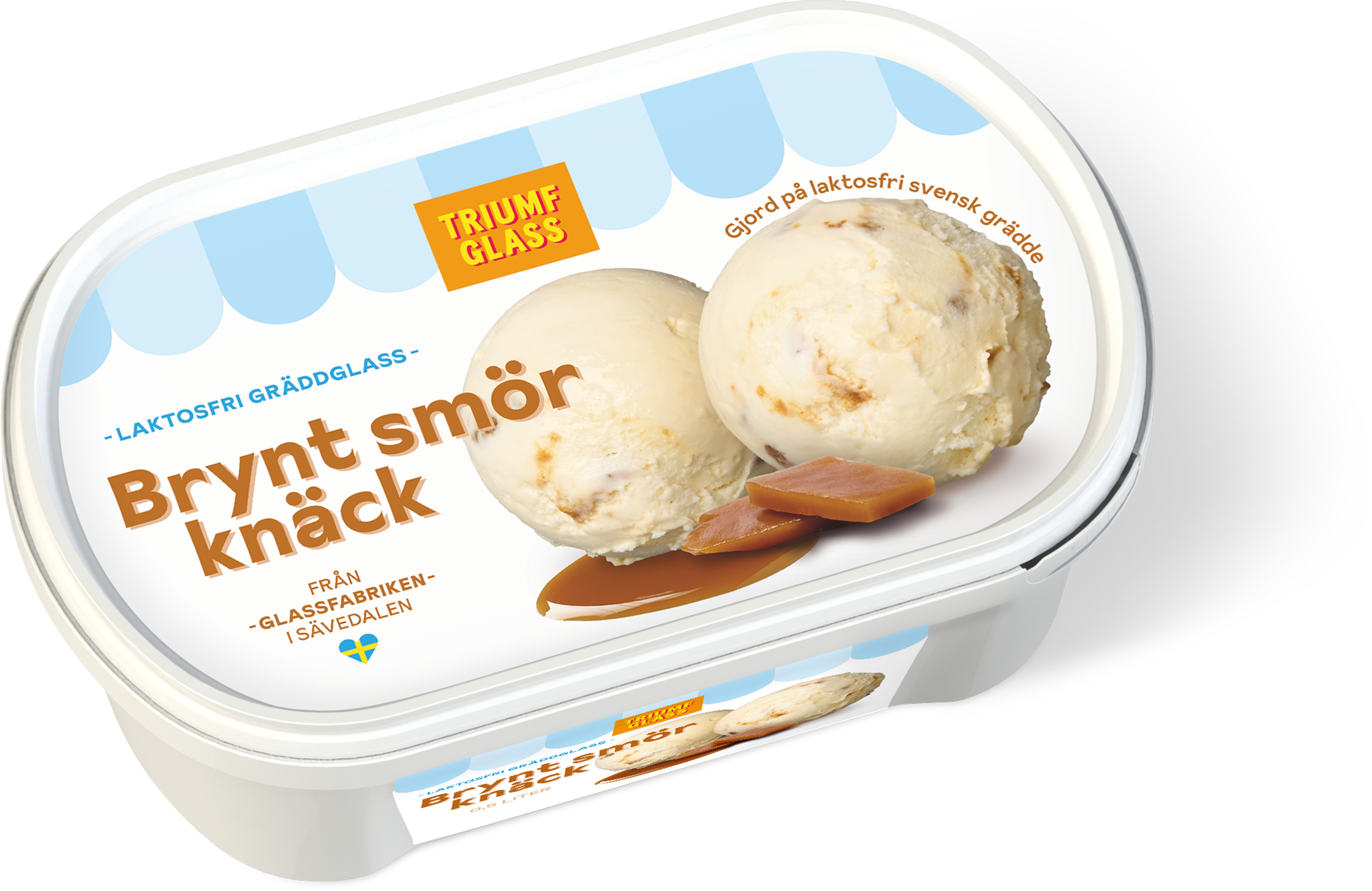 Laktosfri Gräddglass Brynt smörknäck