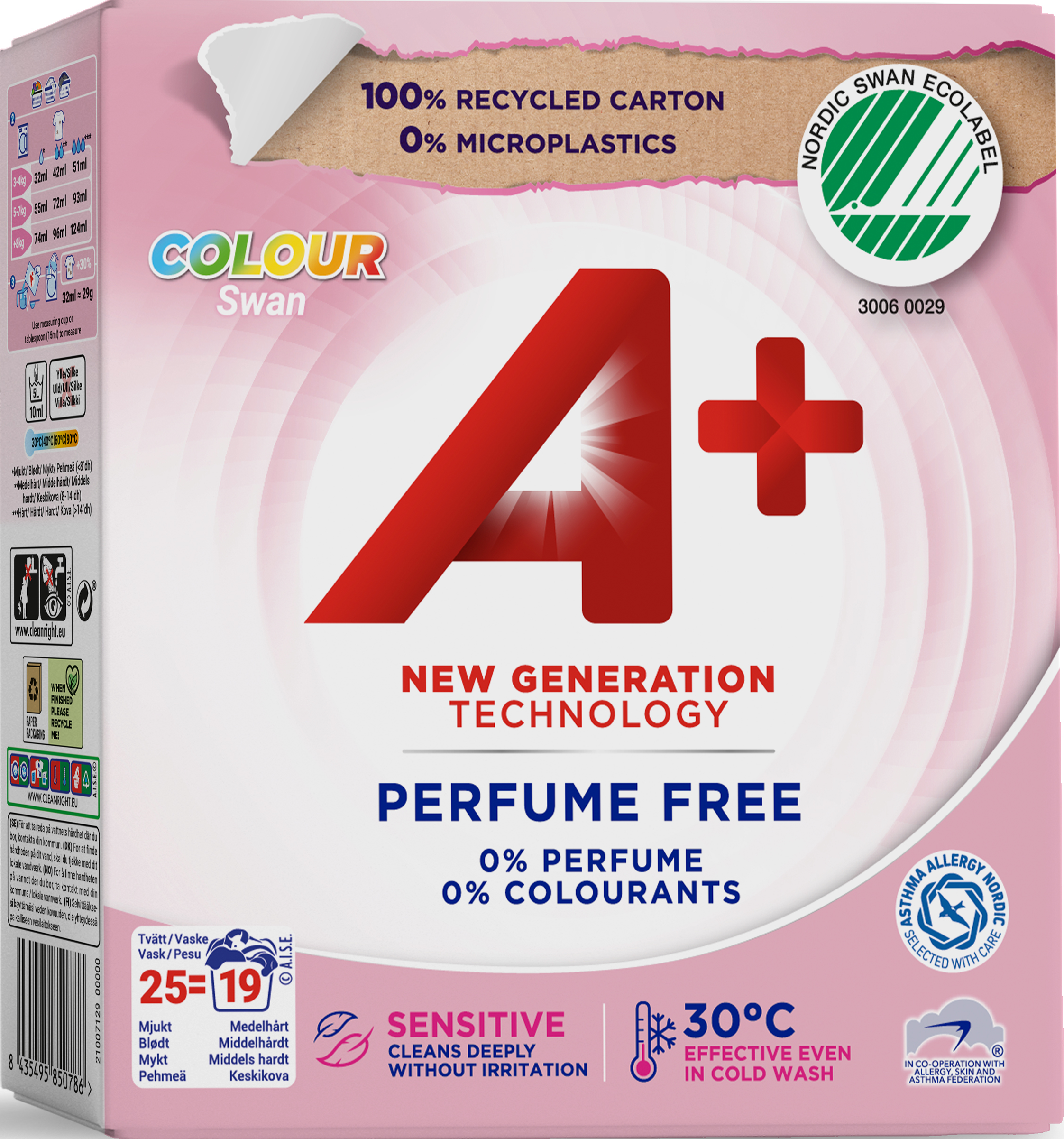 Kulörtvättmedel parfymfritt