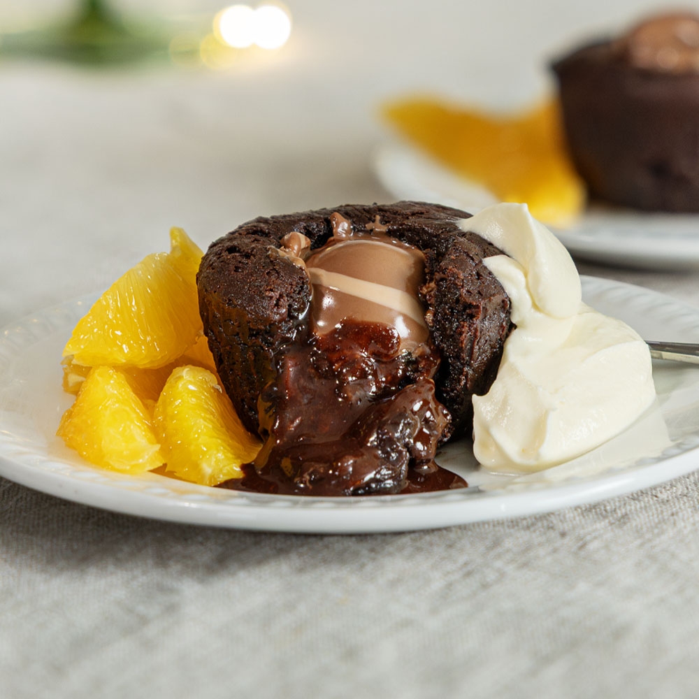 Chokladfondant med pralinfyllning