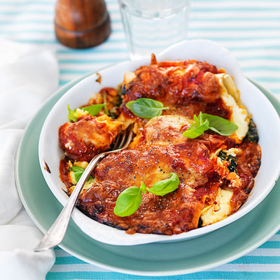 Cannelloni med röda linser & fetaost