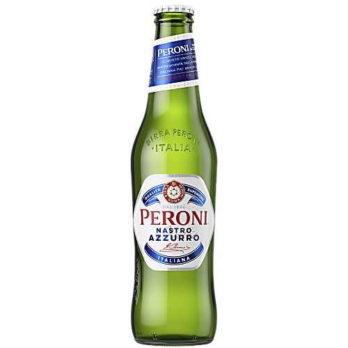 Vy över Öl Ljus lager 3,5% 33 cl Peroni Nastro Azzurro