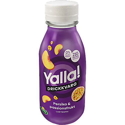 Vy över Laktosfri Drickkvarg Persika & passion 0,3% 350 ml Yalla®