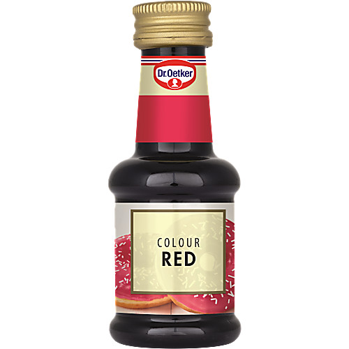 Vy över Karamellfärg Röd 30 ml Dr. Oetker