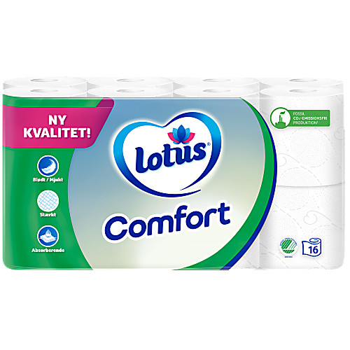 Vy över Toalettpapper Comfort 16-pack 16st LOTUS