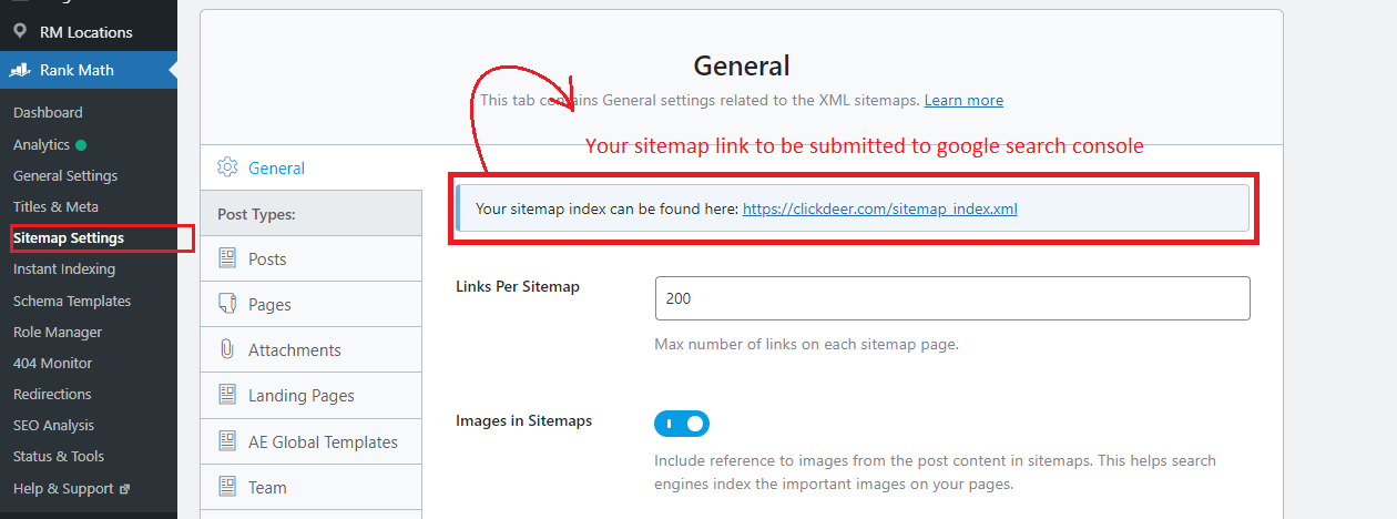 xml site map link .undefined