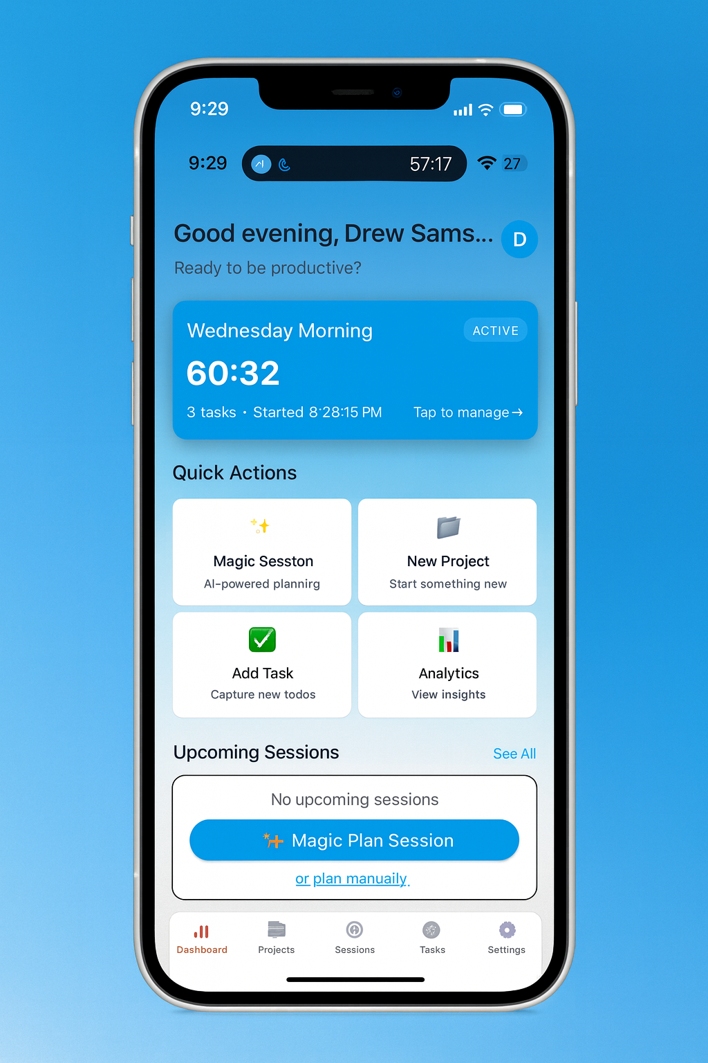Nap Mapper app showing simple task planning interface
