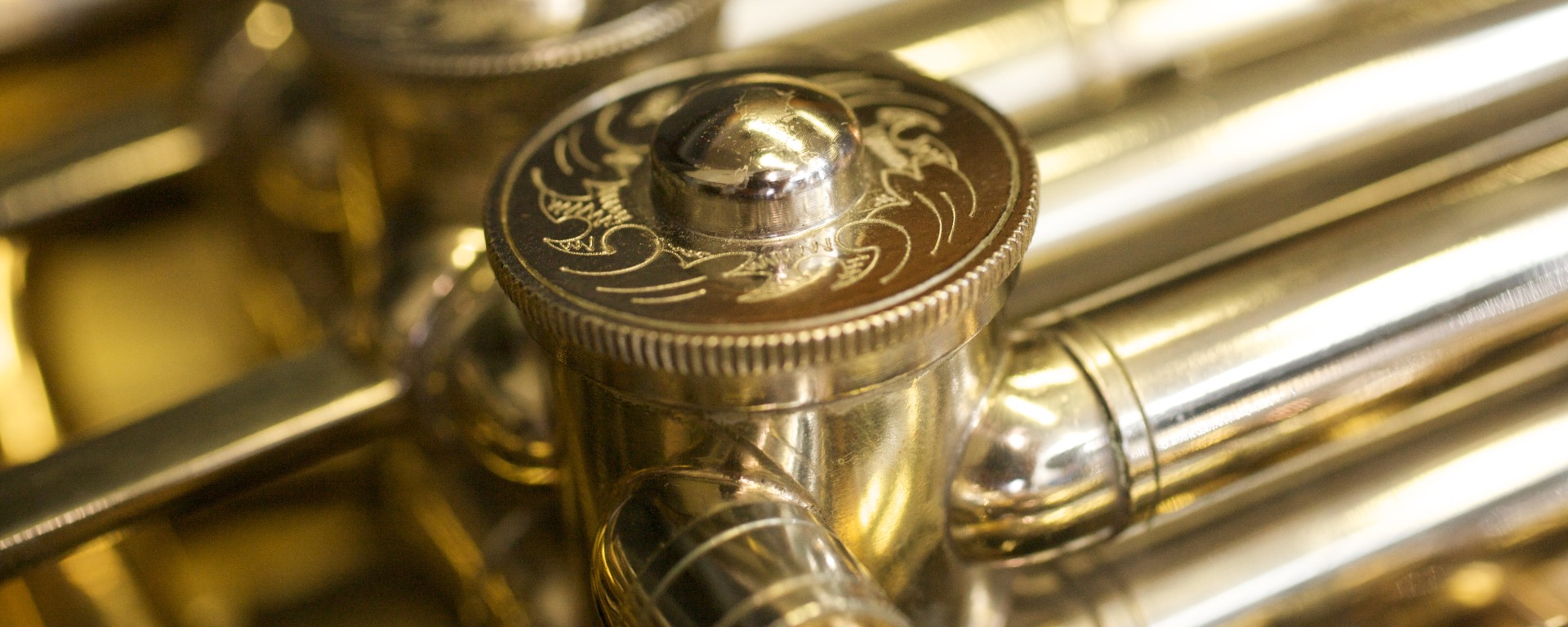 Goldene Trompete Instrument Nahaufnahme