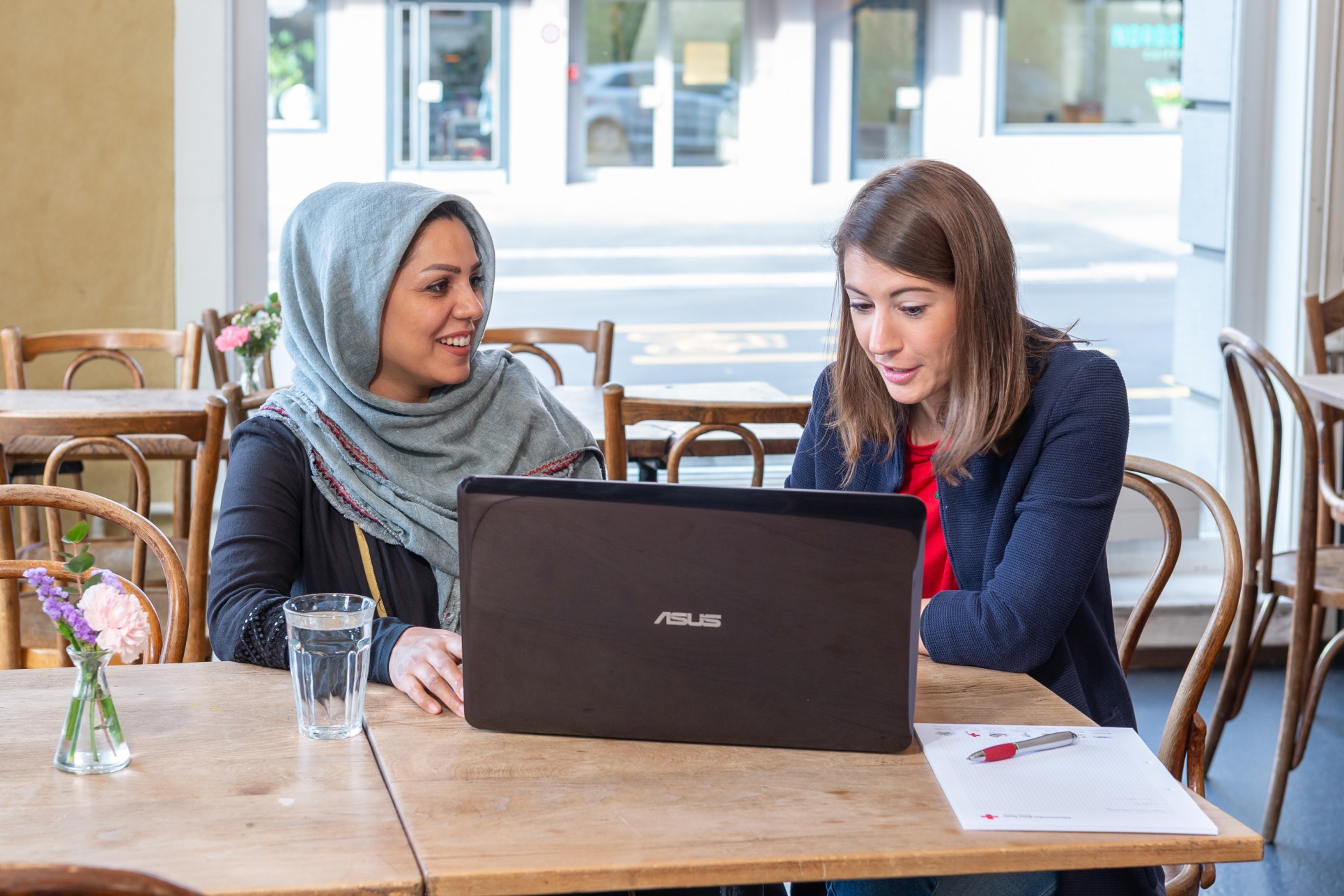 Mentor and mentee discussing plans for integration