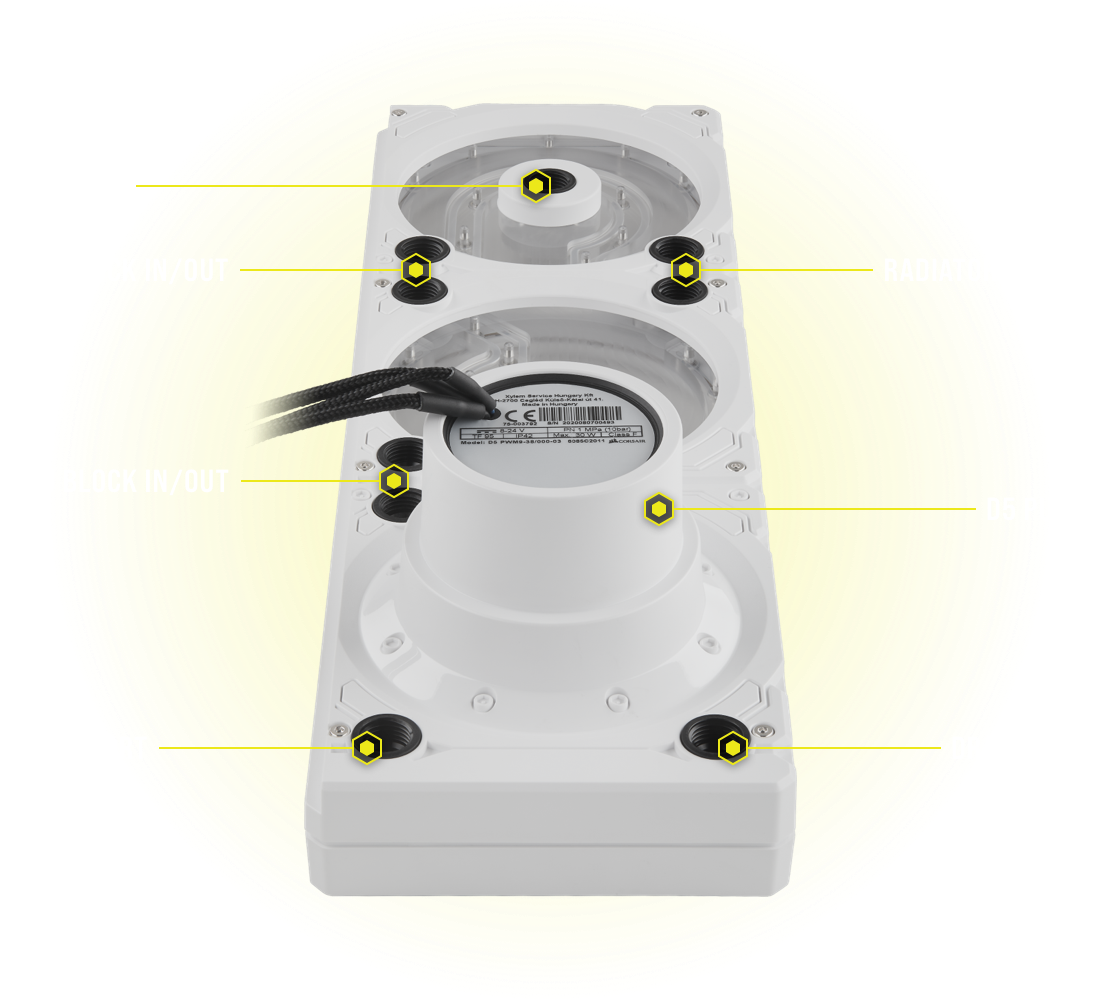 Hydro X Series XD7 RGB Pump/Reservoir Combo — White