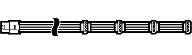 Ilustración del cable CORSAIR PATA (4 pines)