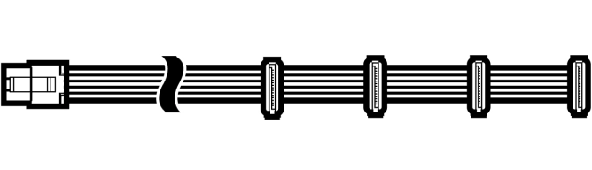 Ilustración del cable CORSAIR SATA (4 SATA)
