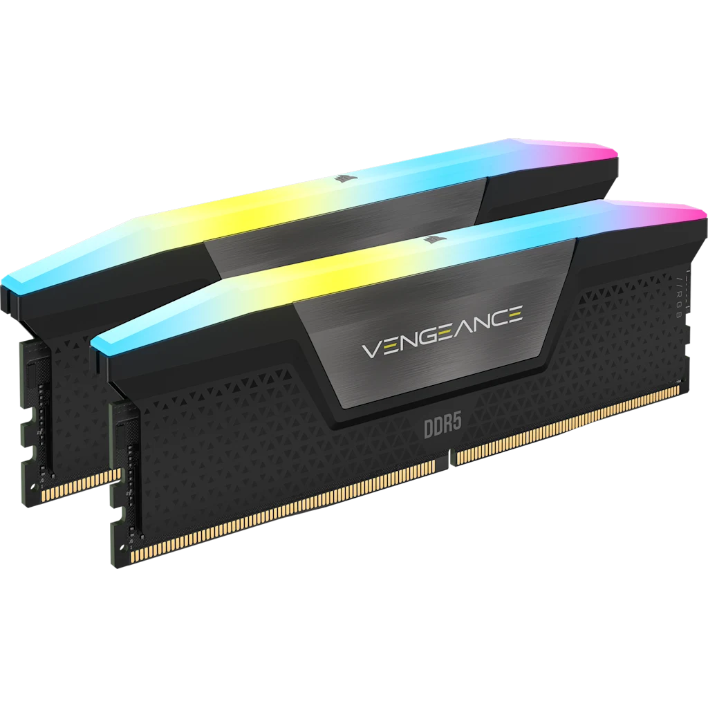 Vengeance RGB 32GB (2x16GB) DDR5 DRAM Up To 6200MT/s CL36 Memory Kit — Black