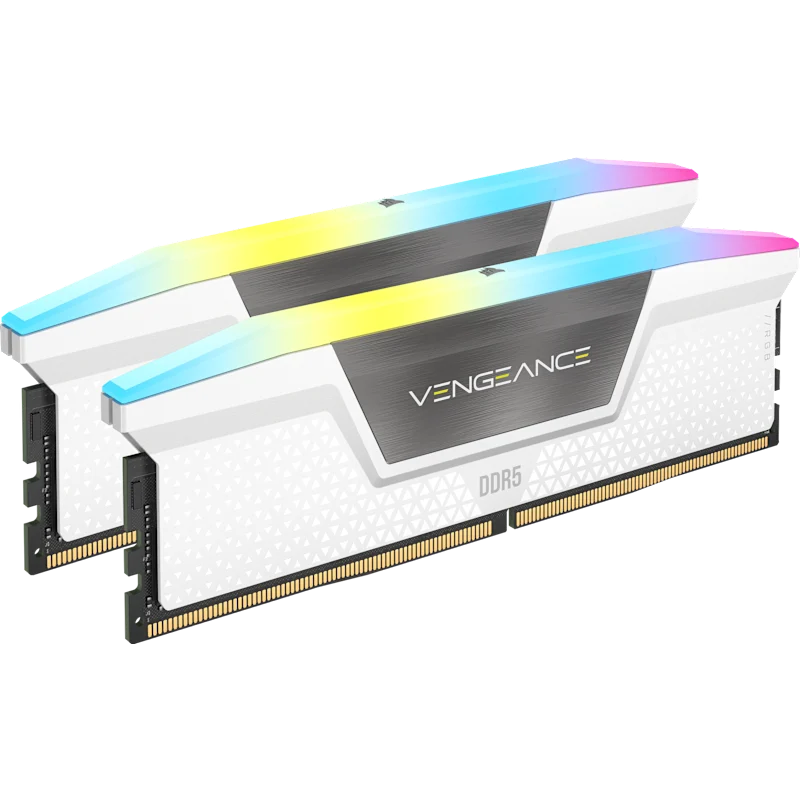 Vengeance RGB 32GB (2x16GB) DDR5 DRAM Up To 6400MT/s CL36 Memory Kit — White