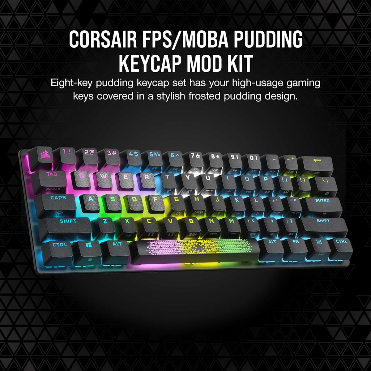Corsair FPS/MOBA Pudding Keycap Mod Kit for QWERTY/Z Layout – Gunmetal Gray — фото 2