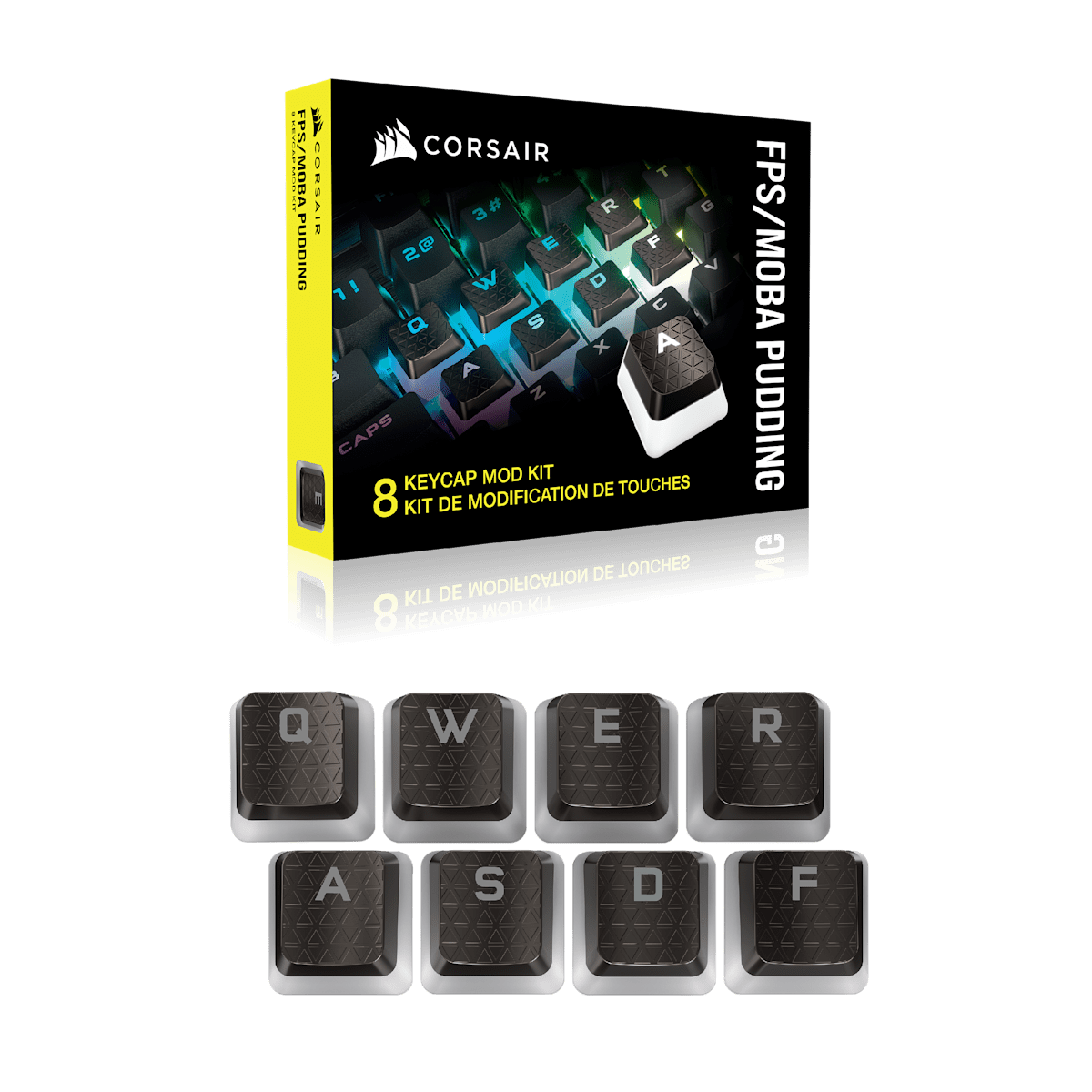 Corsair FPS/MOBA Pudding Keycap Mod Kit for QWERTY/Z Layout – Gunmetal Gray — фото 6