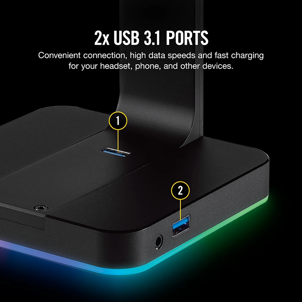 Corsair ST100 RGB Premium Headset Stand with 7.1 Surround Sound — фото 6