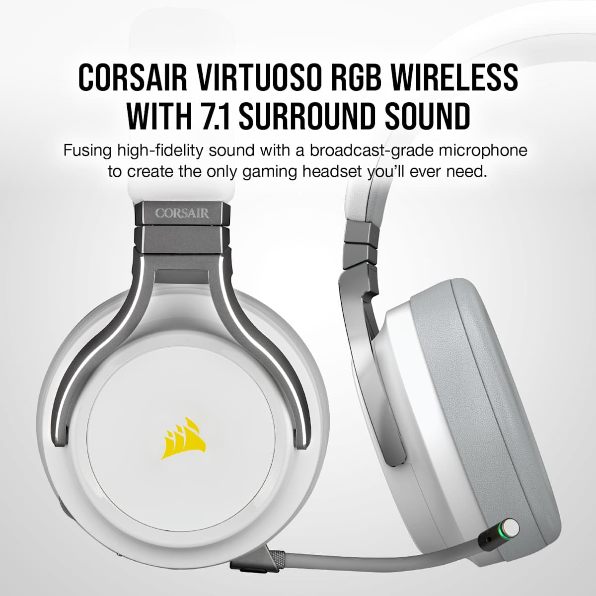 Corsair Virtuoso Rgb Wireless High-Fidelity Gaming Headset, цвет: Белый — фото 2