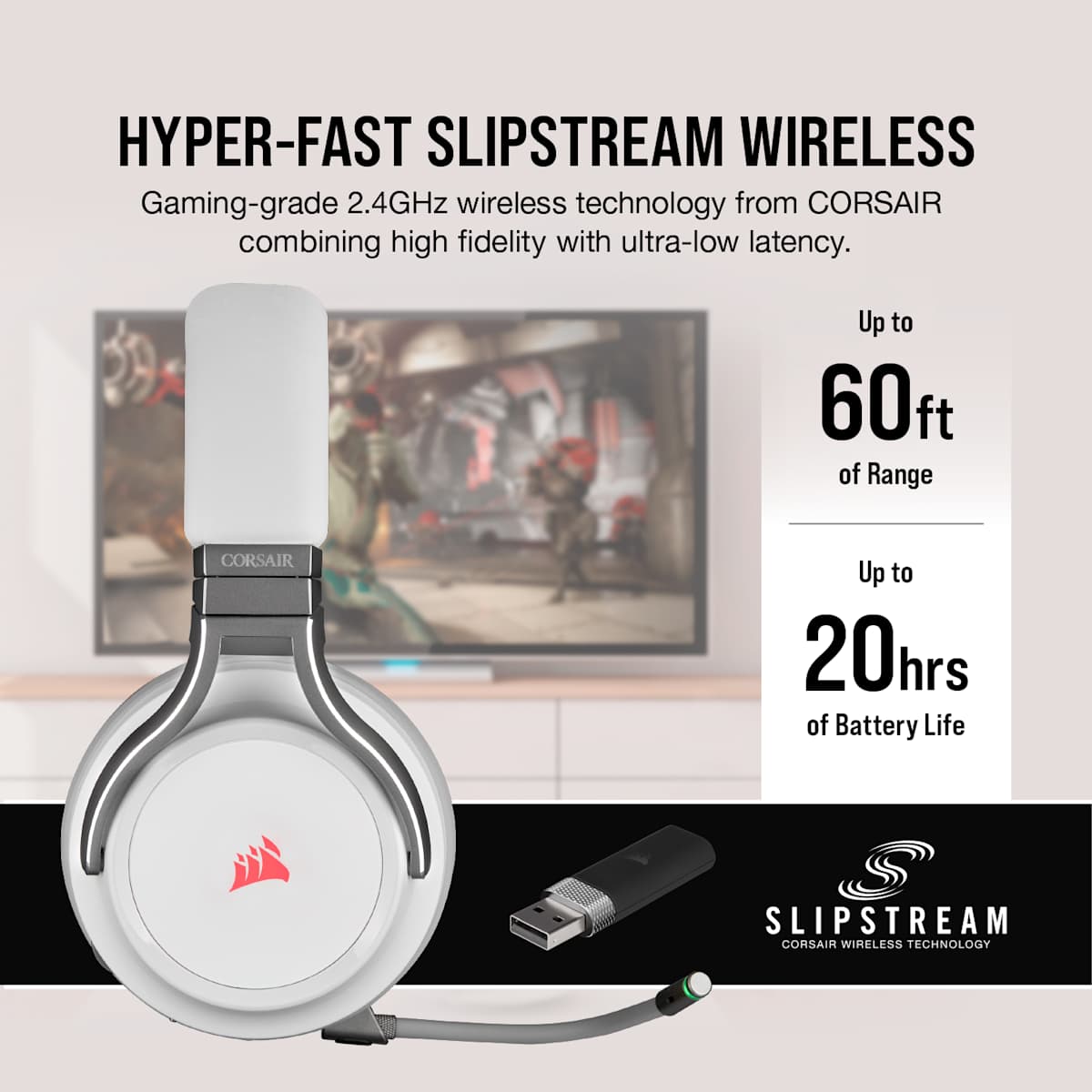 Corsair Virtuoso Rgb Wireless High-Fidelity Gaming Headset, цвет: Белый — фото 7